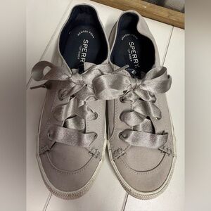 Sperry Women's Silver Canvas Sneakers